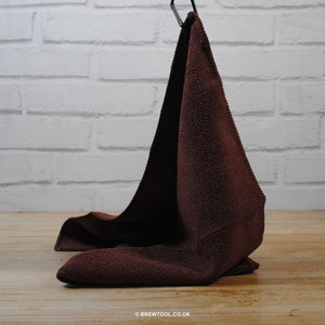Brown Crema Pro Barista Towel with Carabiner Hanging