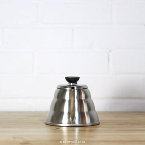 Hario V60 Buono Stovetop Kettle with Gooseneck Spout in Chrome Front Angle